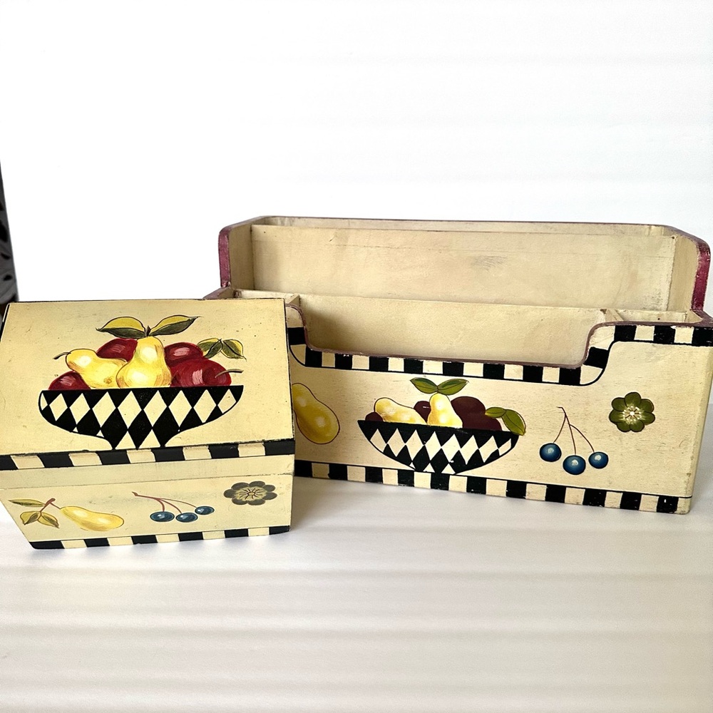 MacKenzie-Childs Look Alike Set Recipe Book & File Organizer / Organizer